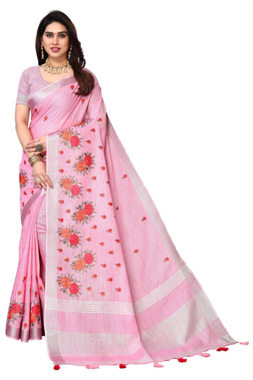 Ethnic Motifs Zari Woven Design Banarasi Saree